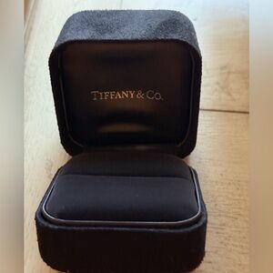 Tiffany & Co. Black Suede Engagement Ring Box – Classic Square Style